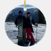 Persoonlijk kerstcadeautje met kerstcadeautjes keramisch ornament (Achterkant)