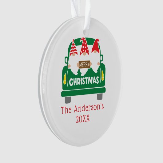 Persoonlijk kerstcadeautje met kerstcadeautjes ornament (voorkant)