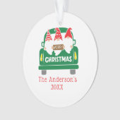 Persoonlijk kerstcadeautje met kerstcadeautjes ornament (voorkant)