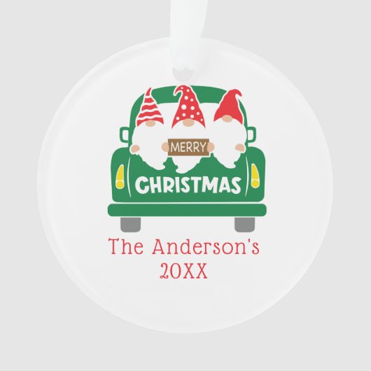 Persoonlijk kerstcadeautje met kerstcadeautjes ornament (voorkant)