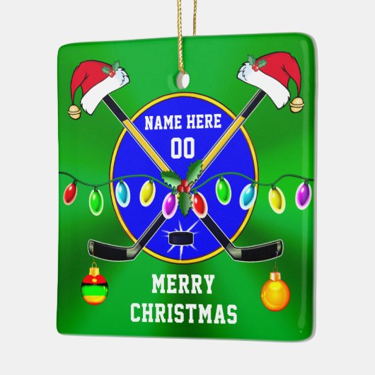 Persoonlijk, kerstcadeautjes voor Hockey-spelers Keramisch Ornament (Links)
