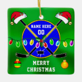 Persoonlijk, kerstcadeautjes voor Hockey-spelers Keramisch Ornament (Voorkant)