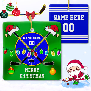 Persoonlijk, kerstcadeautjes voor Hockey-spelers Keramisch Ornament