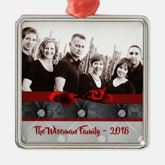Persoonlijk kerstdiamant tv-schilderij metalen ornament (Voorkant)
