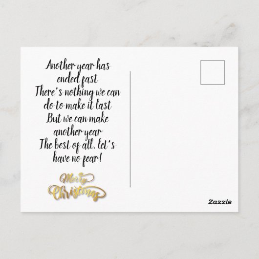 Persoonlijk kerstfeest  briefkaart (Achterkant)