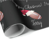 Persoonlijk kerstfeest Football  Cadeaupapier (Rol Hoek)