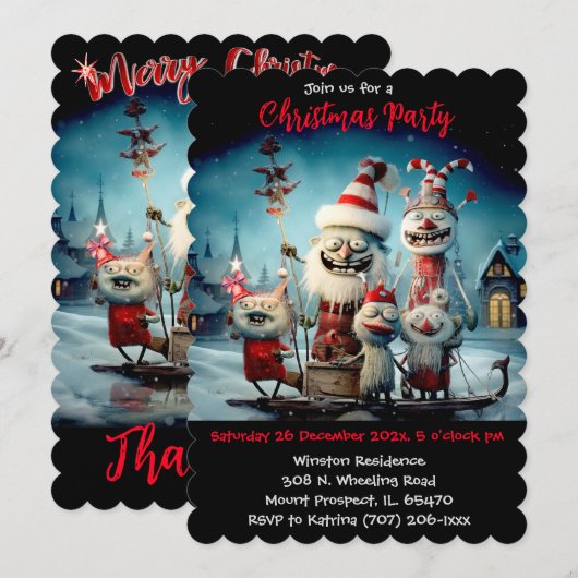 Persoonlijk kerstfeest grappig kaart (Voorkant / Achterkant)