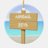 Persoonlijk kerstfeest met poppenbrood keramisch ornament (Achterkant)