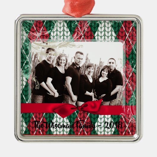 Persoonlijk kerstfeest Oegly Sweater PHOTO Ornamen Metalen Ornament (Voorkant)