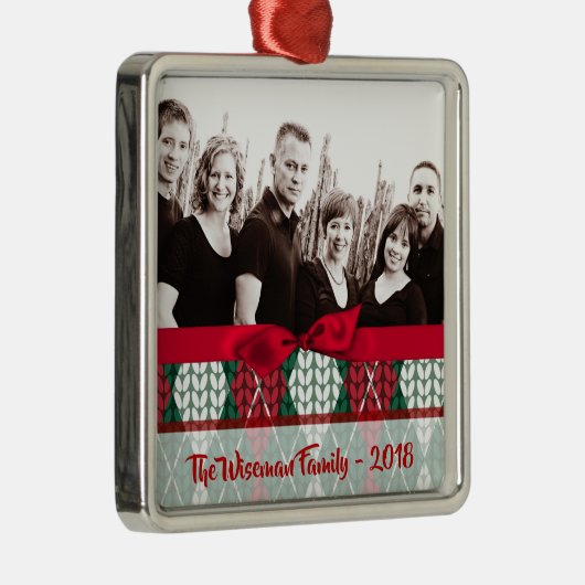 Persoonlijk kerstfeest Oegly Sweater PHOTO Ornamen Metalen Ornament (Rechts)