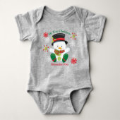 Persoonlijk kerstfeest Snowman Romper (Voorkant)
