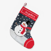 Persoonlijk kerstfeest Snowman Stocking Kleine Kerstsok (Voorkant (Hangend))