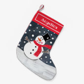 Persoonlijk kerstfeest Snowman Stocking Kleine Kerstsok (Voorkant (Hangend))