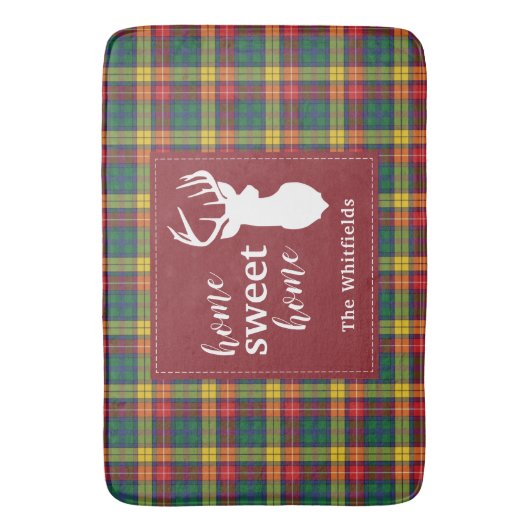 Persoonlijk kerstfeest Tartan Clan Buchanan Pset Badmat (Voorkant Verticaal)