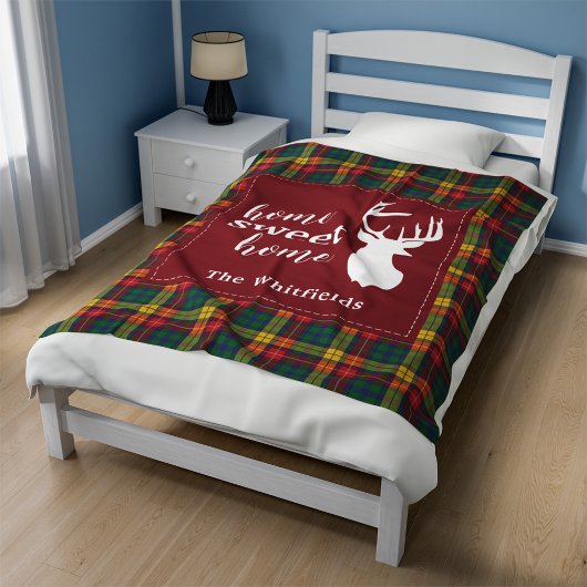 Persoonlijk kerstfeest Tartan Clan Buchanan Pset Fleece Deken