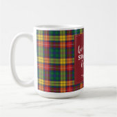 Persoonlijk kerstfeest Tartan Clan Buchanan Pset Koffiemok (Links)
