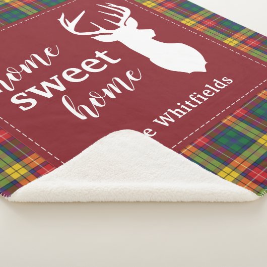 Persoonlijk kerstfeest Tartan Clan Buchanan Pset Sherpa Deken (3/4)