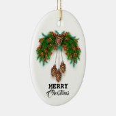 Persoonlijk kerstfeestkeramisch keramiek keramisch ornament (Rechts)