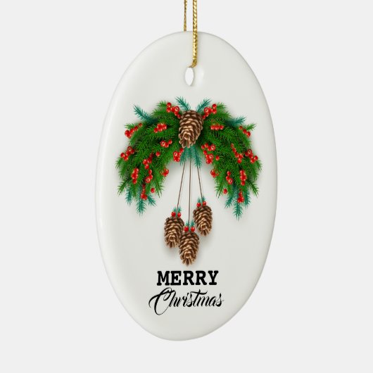 Persoonlijk kerstfeestkeramisch keramiek keramisch ornament (Rechts)