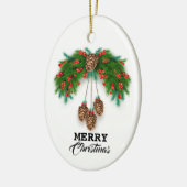 Persoonlijk kerstfeestkeramisch keramiek keramisch ornament (Links)