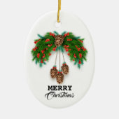 Persoonlijk kerstfeestkeramisch keramiek keramisch ornament (Voorkant)