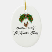 Persoonlijk kerstfeestkeramisch keramiek keramisch ornament (Achterkant)