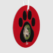 (Persoonlijk) kerstfoto Naam rood/zwart Ornament (voorkant)