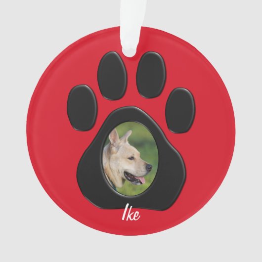 (Persoonlijk) kerstfoto Naam rood/zwart Ornament (voorkant)