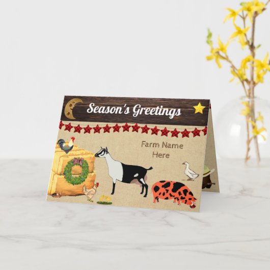 Persoonlijk - kerstgeit kaart (Gele Bloem)