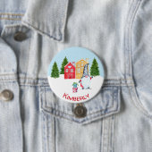 Persoonlijk kerstgenoom ronde button 7,6 cm (In situ)