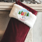 Persoonlijk kerstgenoom ronde button 7,6 cm