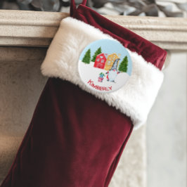 Persoonlijk kerstgenoom ronde button 7,6 cm