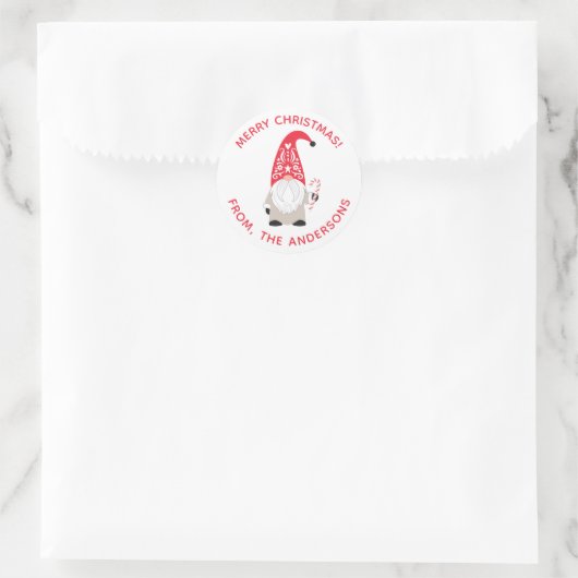 Persoonlijk kerstgenoom ronde sticker (Tas)