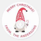 Persoonlijk kerstgenoom ronde sticker (Voorkant)