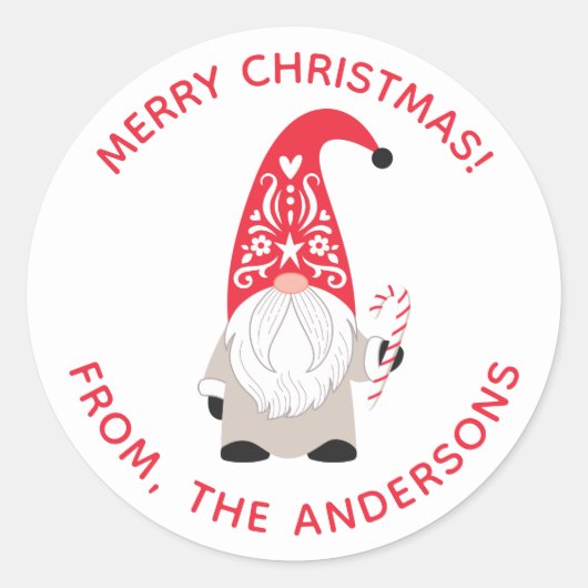 Persoonlijk kerstgenoom ronde sticker (Voorkant)