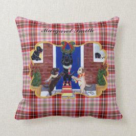 Persoonlijk kerstgepersonaliseerd Labrador Retriev Kussen