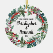 Persoonlijk Kerstgeschenk voor Verliefde Paretjes  Keramisch Ornament (Voorkant)