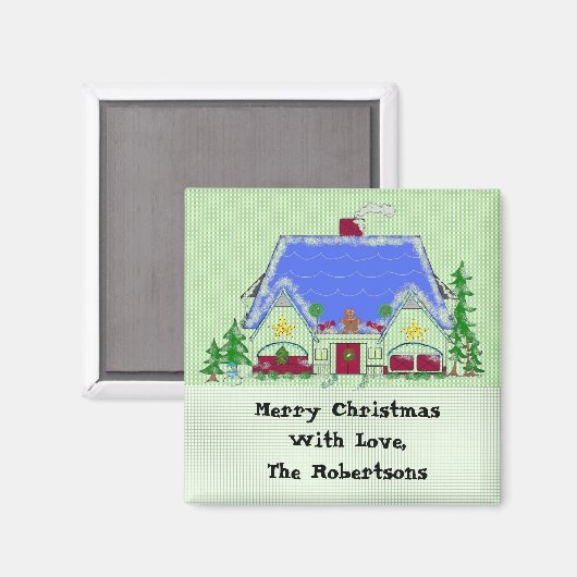 Persoonlijk kersthuis magneet (Voorkant / Achterkant)