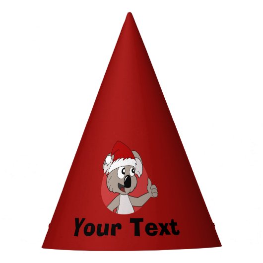 Persoonlijk kerstkoala cartoon Pet Feesthoedjes (Voorkant)