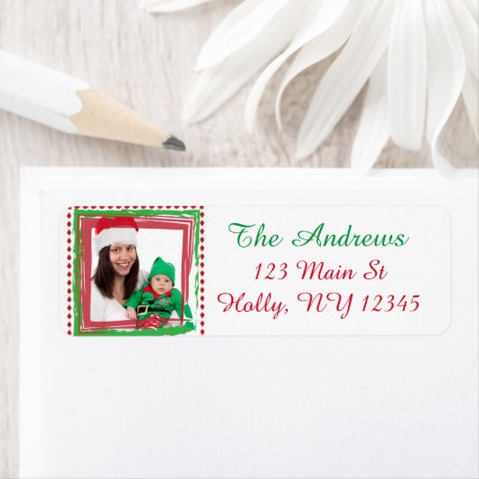 Persoonlijk kerstlabel voor foto's etiket (Insitu)