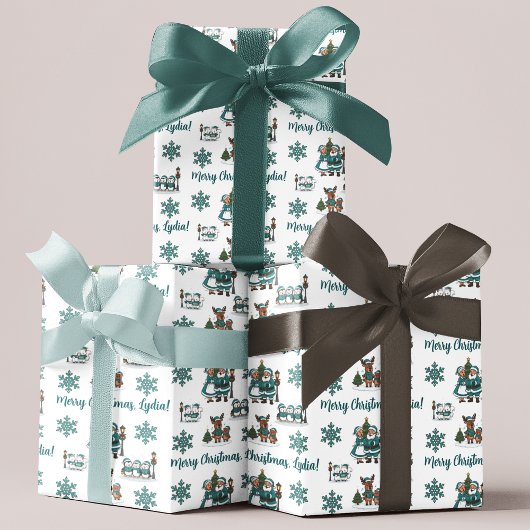 Persoonlijk kerstliedjes inpakpapier vellen