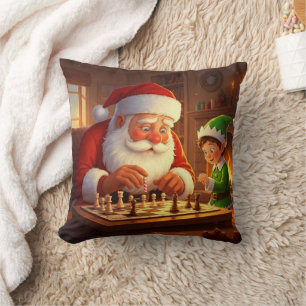 Persoonlijk Kerstman & Elf Schaken Kerstmis Kussen