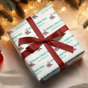 Persoonlijk kerstman inpakpapier vellen