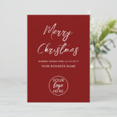 Persoonlijk Kerstmis Bedrijfslogo Feestdagenkaart (Staand voorkant)