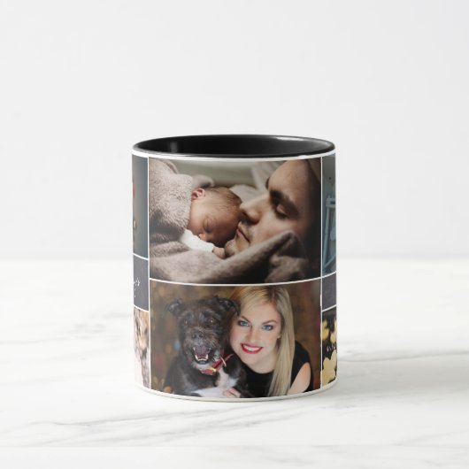 Persoonlijk, Kerstmis, Collage 6 Foto's, Chalk Mok (Midden)