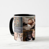 Persoonlijk, Kerstmis, Collage 6 Foto's, Chalk Mok (Voorkant links)