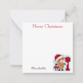 Persoonlijk Kerstmis Cute Koe Personalized Notitiekaartje (Voorkant)