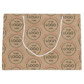 Persoonlijk Kerstmis Kraft Bedrijfslogo Groot Cadeauzakje (Voorkant)