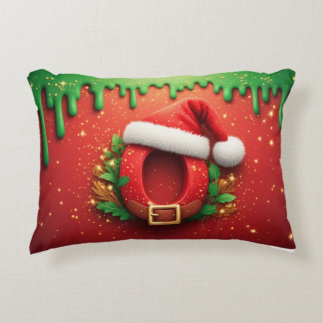 Persoonlijk Kerstmis Monogram O met Sinterklaas Ho Accent Kussen (Voorkant)