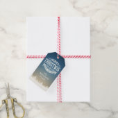 Persoonlijk Kerstmis Sneeuw Scene Foto Cadeaulabel (Met Touw)